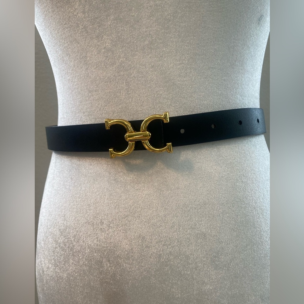 Reversible Black Belt Gold Buckle - Picture 12 of 14